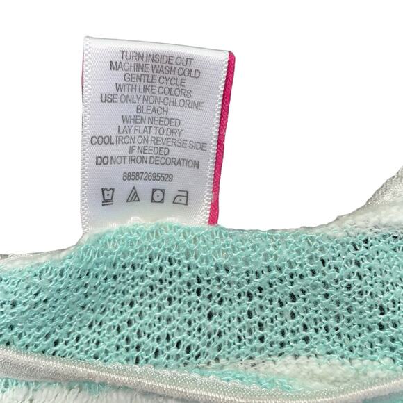 Hello Kitty Girls Kids Size 6 Sweater Pullover Blue White Stripe Sequin Pink Bow - Picture 6 of 12